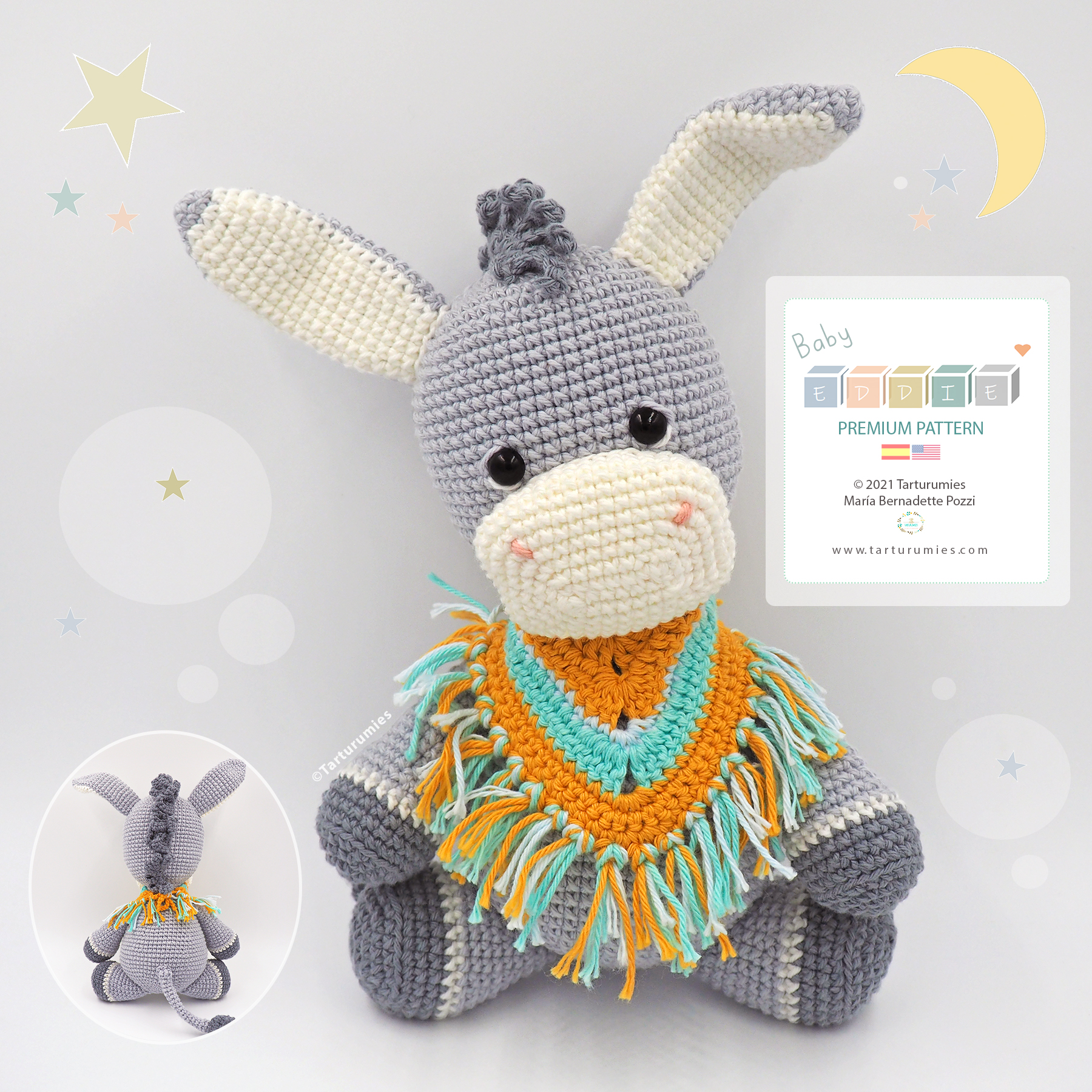 Amigurumi Pattern Premium Little Donkey Eddie Tarturumies